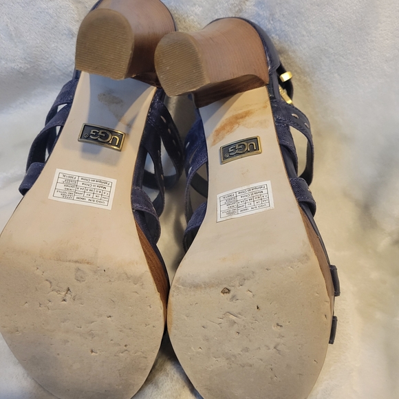UGG Navy Leather Strappy Heels - Picture 13 of 14